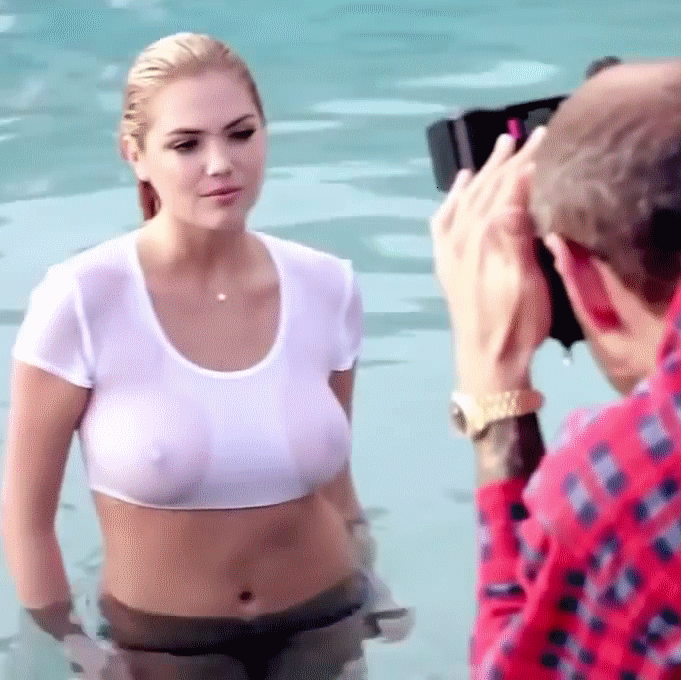 animated breasts gif kate_upton large_breasts pool wet_shirt