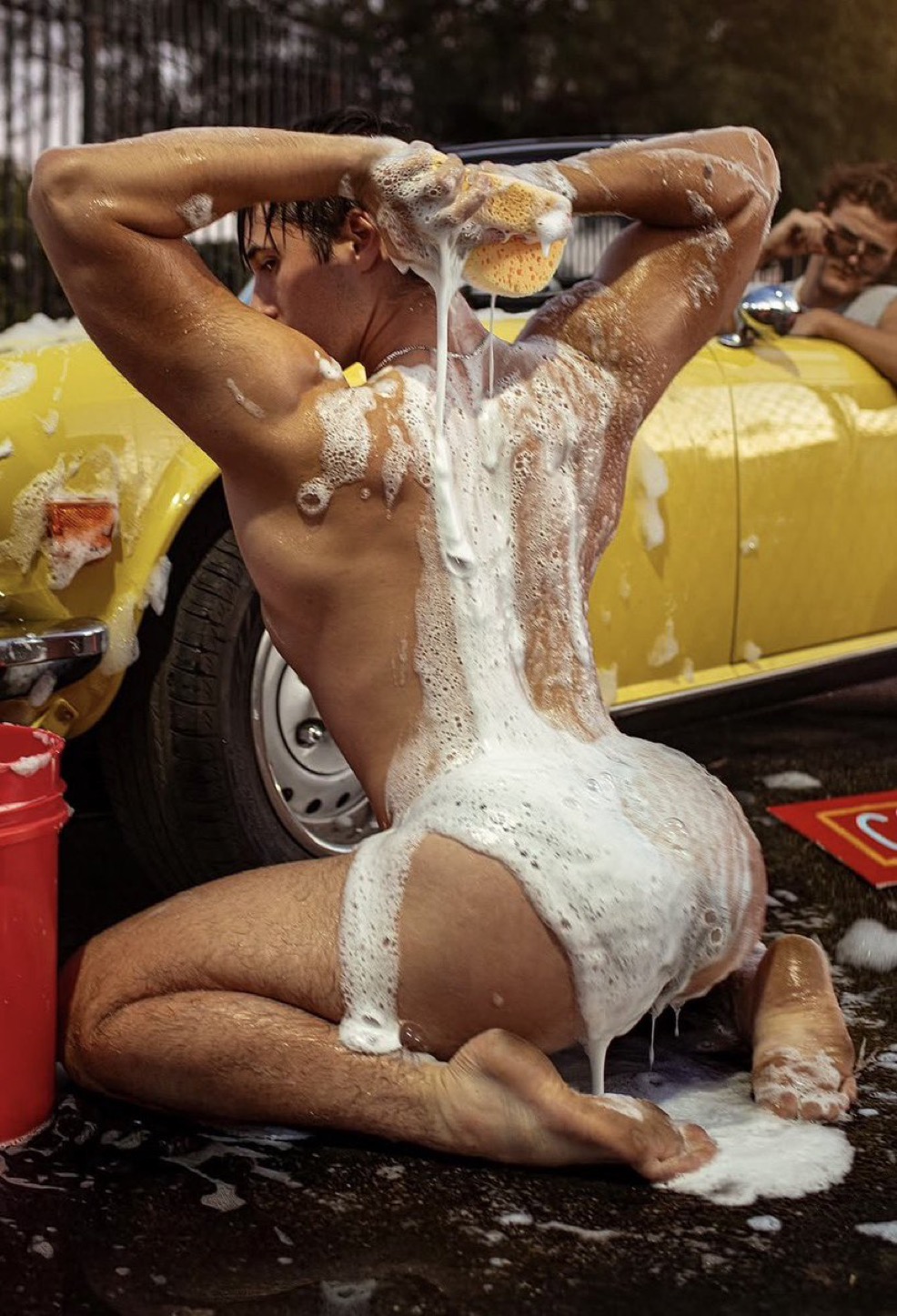 2boys ass barefoot car feet gay hglifting kneeling male male_only muscular_male on_knees soap soles solo_focus sourced twitter wet wet_hair white_male