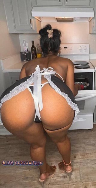 ass_focus bent_over carramello dark-skinned_female maid tagme