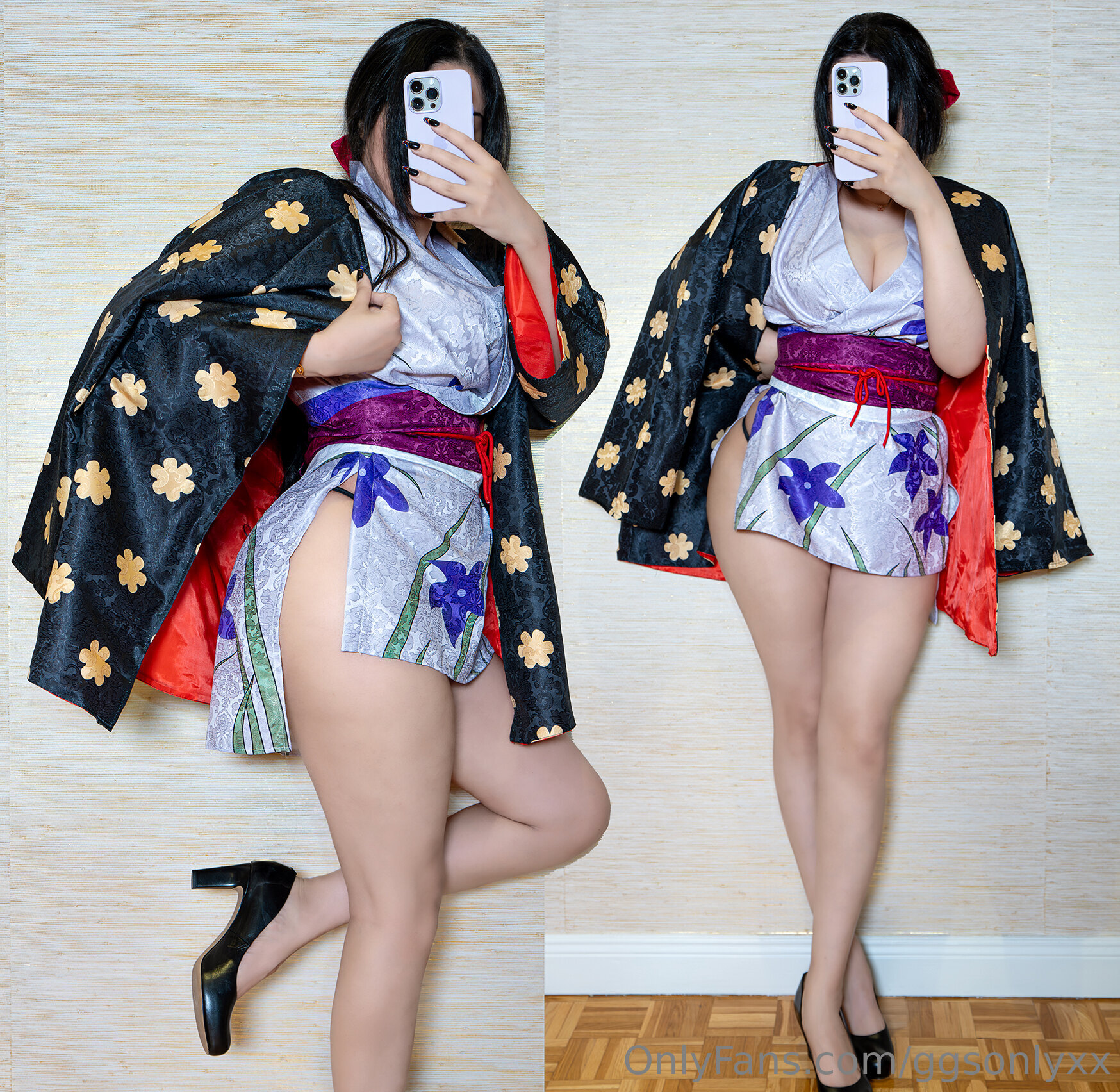 asian asian_female black_hair cosplay curvy female female_only ggsonlyxx nico_robin one_piece onlyfans onlyfans_model onlyfans_username solo solo_female solo_focus teasing thick_thighs thighs watermark