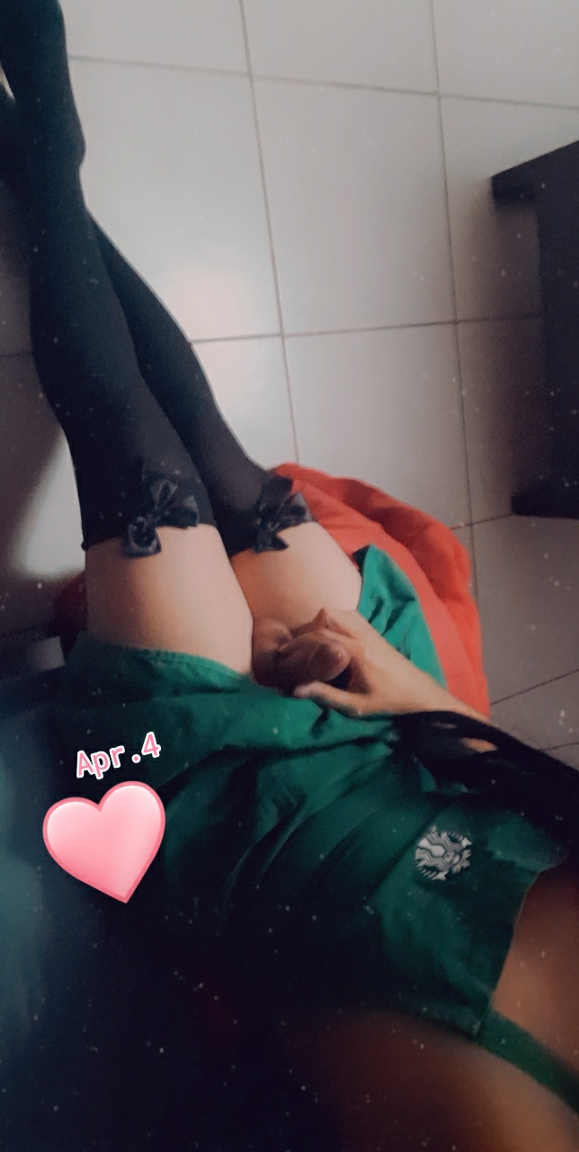 1boy apron femboy meme penis starbucks thigh_highs trap