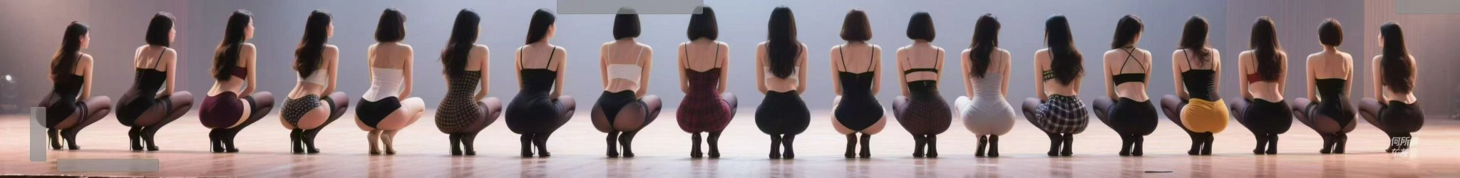 6+girls asian asian_female ass black_hair brown_hair clothed clothed_female japanese japanese_(nationality) japanese_female long_hair looking_back multiple_girls