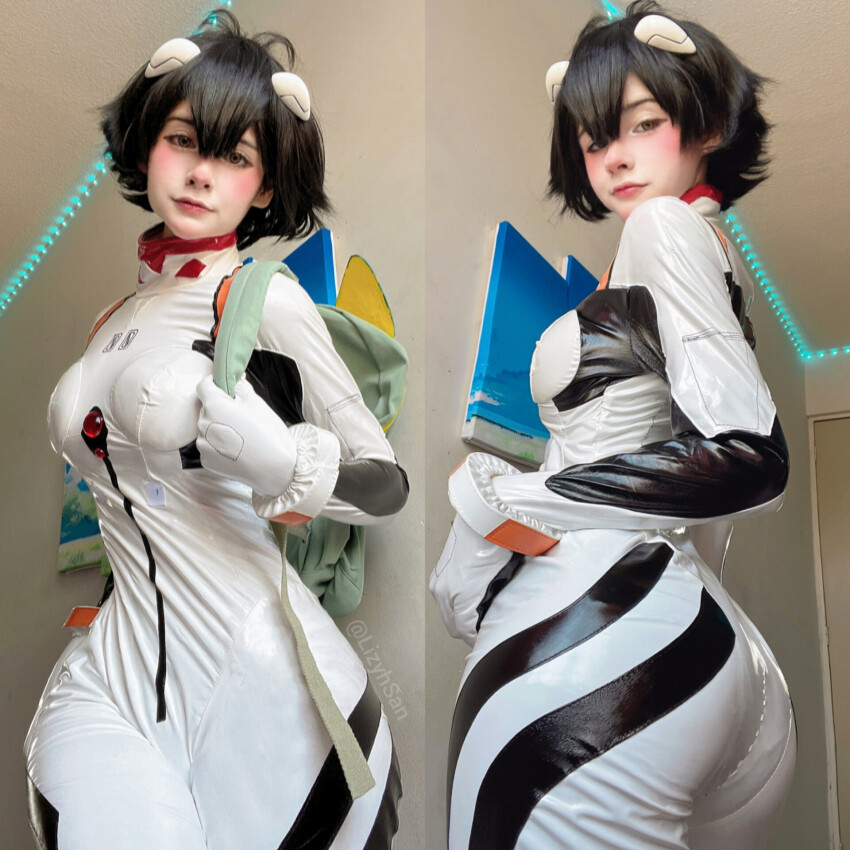 1girl black_hair cosplay lizyhsan178 neon_genesis_evangelion plugsuit solo tagme