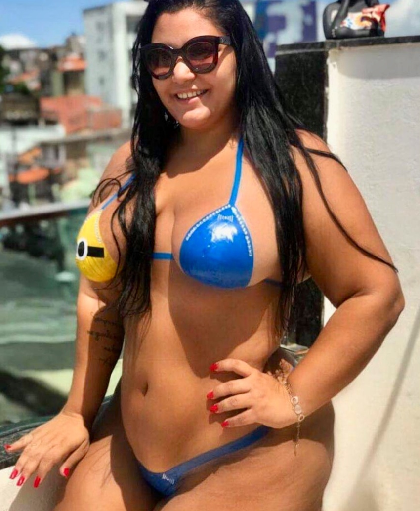 1girl amateur bbw bikini bracelet brazilian breasts chubby curvy dark_hair facebook female female_only gabriella_blanco hand_on_hip legs looking_at_viewer milf navel non-nude outdoors parted_lips posing red_nails sexy smile solo sourced standing stomach sunglasses tan_skin tattoo teeth thick thick_thighs thong wide_hips