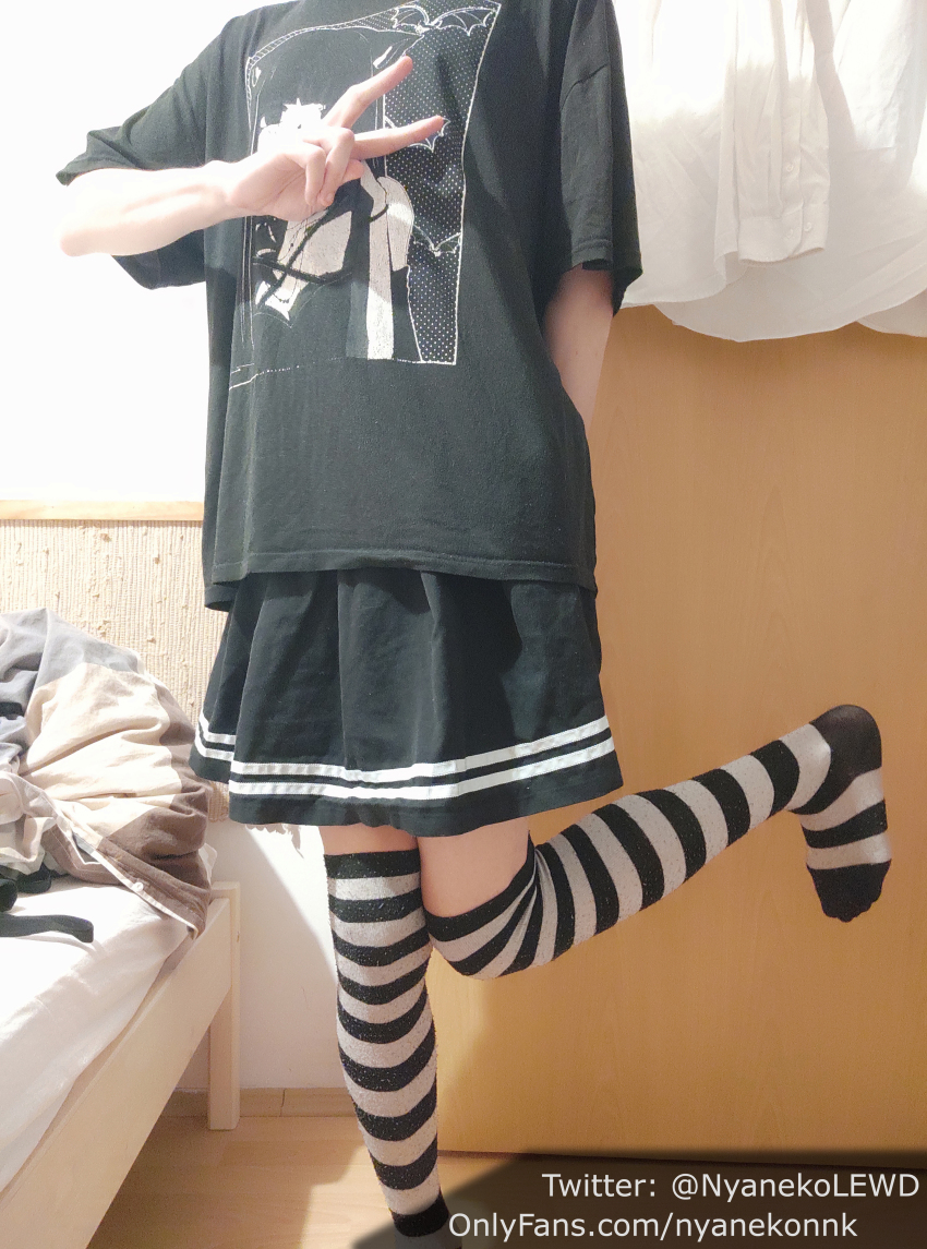 1boy femboy girly nyaneko onlyfans skirt stockings striped_legwear thighhighs trap twitter