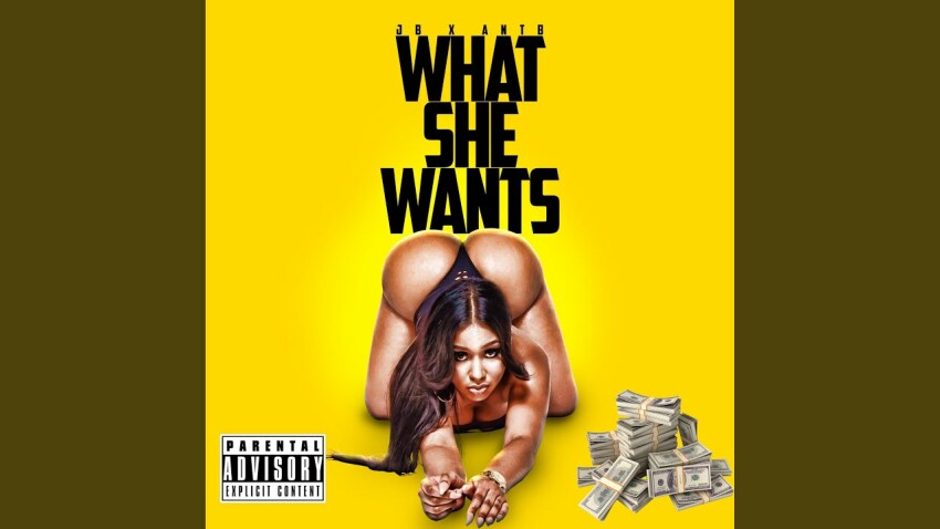 1girl ass ass_up big_as black_hair breasts clock cover dark-skinned_female dark_skin dinner dollars ebony english_text kneeling large_ass long_hair looking_at_viewer money simple_background solo what_she_wants yellow_background