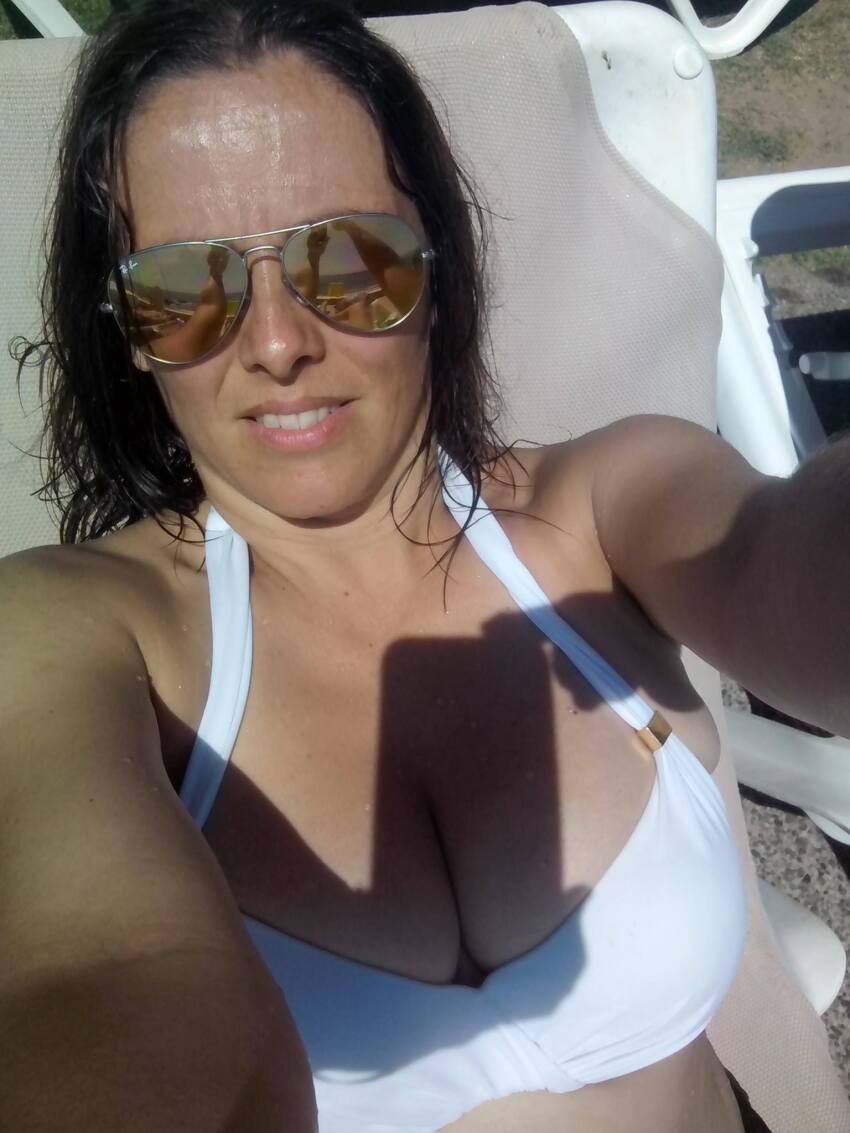 beach big_breasts bikini black_hair breasts female female_only happy instagram liliana_sanchez mexican milf mother selfie white_female