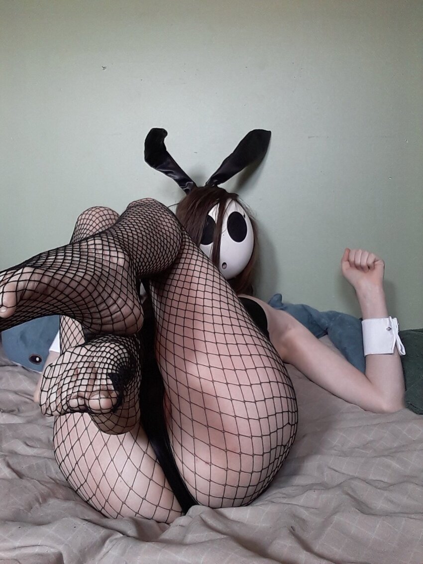 bunny_girl bunnysuit cosplay fishnet_stockings fishnets mask masked_female nintendo shy_guy shygal_lilly super_mario_bros. transgender twitter white_female