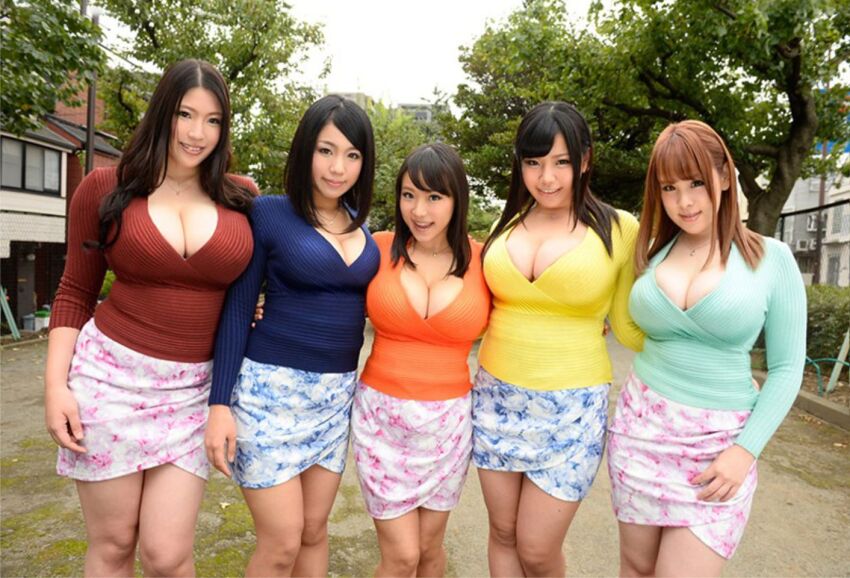 5girls asian asian_female breasts brown_hair brunette chitose_yura female female_only japanese japanese_female jav kaho kaho_shibuya large_breasts light-skinned_female looking_at_viewer mika_konishi multiple_girls natural_breasts nina_nishimura no_sex non-nude non_nude outdoors photo posing riko_mizusawa sfw shirt skirt smile standing straight straight_hair urpw-024