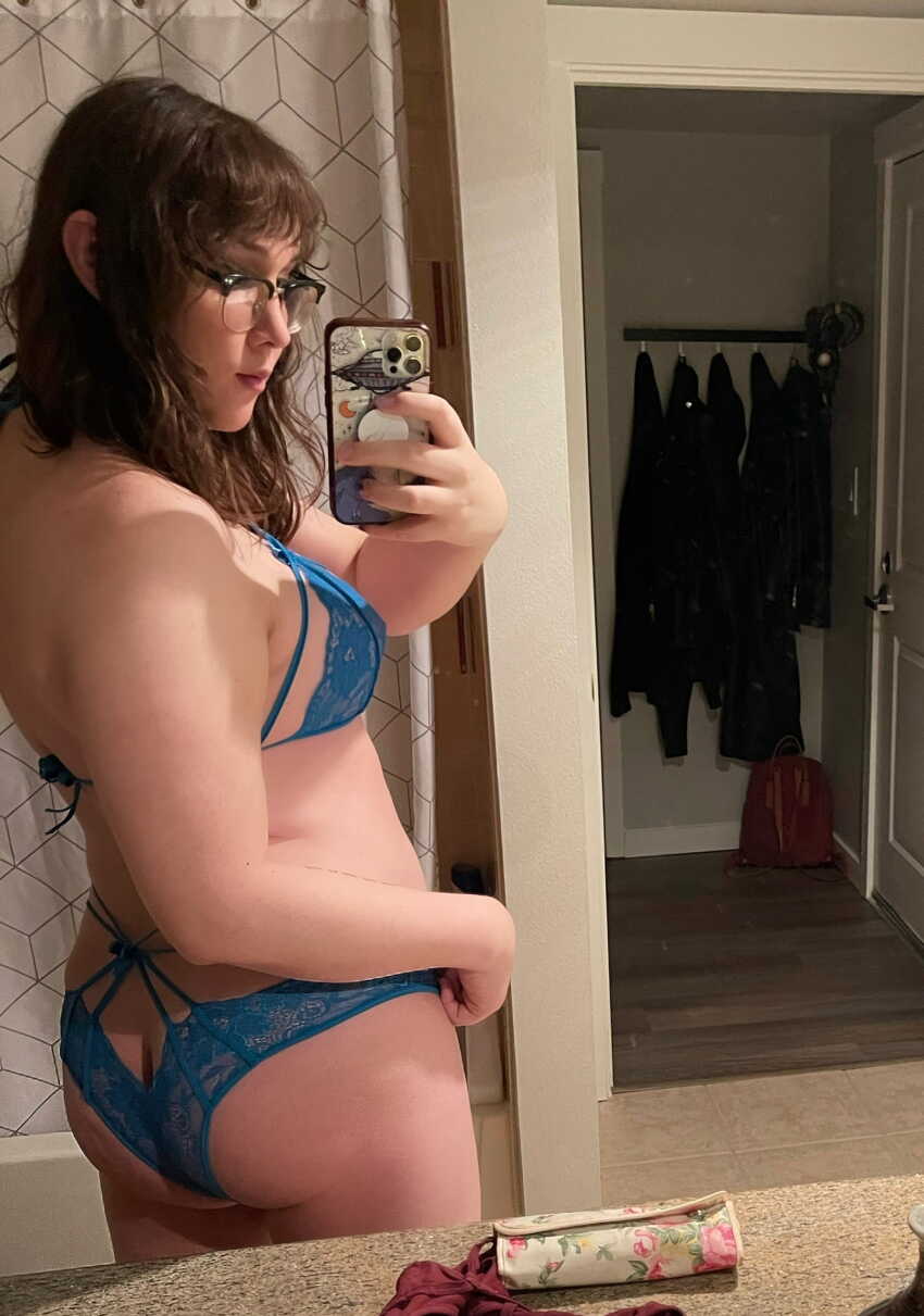 blue_lingerie cutie femboy glasses lingerie mirror mirror_selfie rvroflewds selfie sissy trans transgender trap