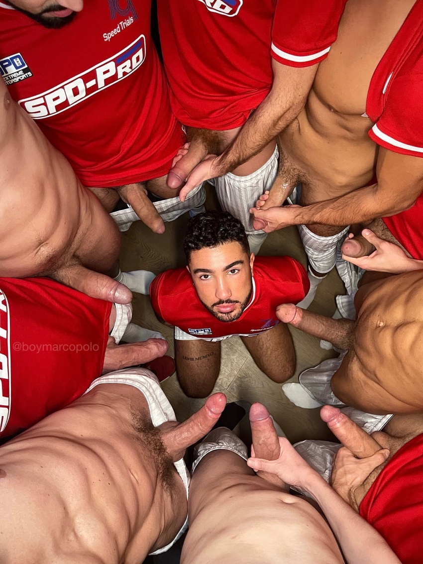 addison_heir alex_scott angel_diaz arm_hair beard bwc gangbang gay group hungknown jockventure knee_deep liam_arnolds liam_branagh male male_only marcopolo_ multiple_boys multiple_penises pubic_hair soccer_jersey sports_shorts sports_wear stallion_fabio tony_silver uncut viewed_from_above zander_xxl