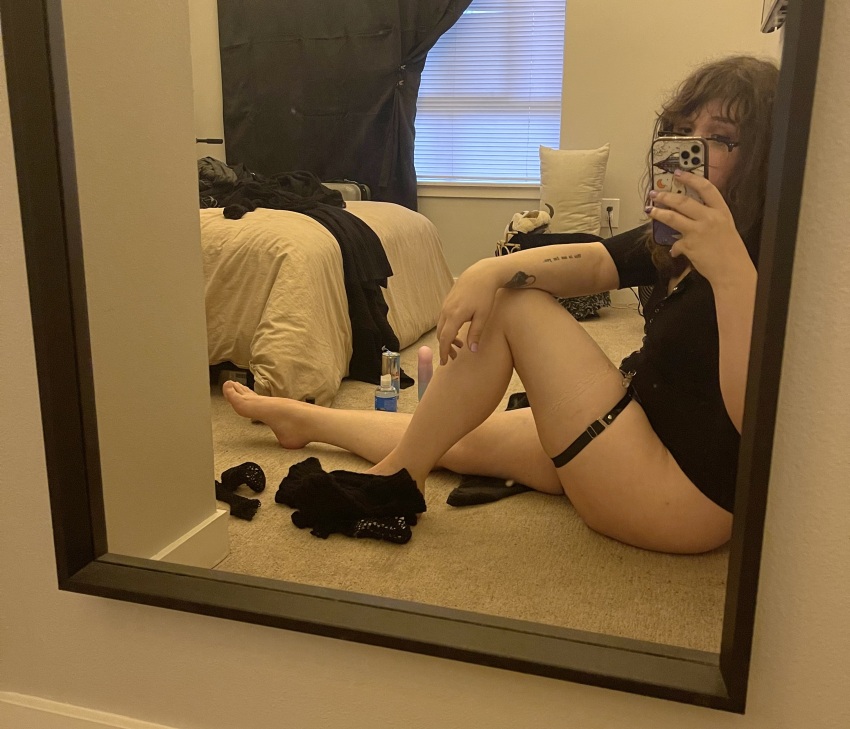 femboy glasses lingerie mirror mirror_selfie rvroflewds selfie sissy