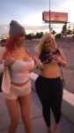 2girls amateur areolae ass bent_over big_ass big_breasts bimbo blonde_hair bouncing_breasts breasts breasts_out fake_breasts female female_focus female_only flashing fun high_heels julie_cash large_breasts leggings long_hair mature_female nice_ass nicolette_shea nipples noises outside public public_acts_that_might_make_you_a_whore public_flashing pussy real real_person recording red_hair road shaking_ass shorts slut sound tagme voluptuous walking webm rating:Explicit score:145 user:unknowmoney24