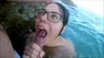 1boy 1girl animated cum cum_in_mouth ejaculation female glasses handjob mouth_open nude ocean swallowing tagme tongue water webm rating:Explicit score:20 user:unknowmoney24