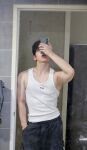 1boy asian asian_male clothed gay japanese lips male_only mirror mirror_selfie muscular_male nora6_6 selfie sleeveless solo solo_male sourced twunk rating:Explicit score:11 user:Kyokun