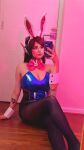 bunny_girl cosplay d.va large_breasts leotard pantyhose selfie tattoo rating:Explicit score:18 user:mipaloote