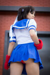 back_view bloomers cosplay sakura_kasugano street_fighter upskirt rating:Explicit score:6 user:bot