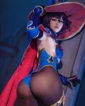 ass cosplay genshin_impact leotard mona_(genshin_impact) pantyhose ulichan rating:Explicit score:33 user:mipaloote