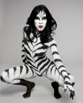 1girl animal animal_paint bodypaint classy_furry female female_focus female_only nude photo real_person solo zebra_print rating:Explicit score:3 user:xbooru