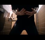 1girl areolae bare_pussy bathroom cleft_of_venus clitoral_stimulation female_masturbation jeans labia masturbation medium_breasts mons nipples panties pants_down pants_undone rubbing_clit rubbing_pussy shaved shirt_lift solo tits_out vulva webm rating:Explicit score:26 user:SpermAqueduct