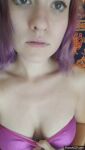 animated breasts cleavage evvielove female flashing gif jiggle nipples presenting purple_hair short_hair smile teeth top undressing rating:Explicit score:5 user:bot