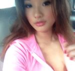 alina_li animated asian breasts brown_hair female finger_to_mouth flashing gif hoodie nipples shushing solo rating:Explicit score:15 user:bot