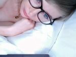 alexis_kline animated big_breasts blue_eyes breasts fake_breasts female glasses masturbation necklace on_back on_bed panty_pull pussy pussy_juice pussy_lips selfie solo webm wet_pussy rating:Explicit score:50 user:qqqq
