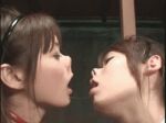 animated asian brown_hair cum female gif kiss lesbians long_hair nose_hook open_mouth saliva tongue rating:Explicit score:25 user:RB