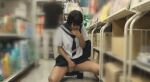 animated asian female gif japanese panties public sailor_uniform school_uniform schoolgirl seifuku serafuku squatting upskirt wet_panties rating:Explicit score:7 user:bot