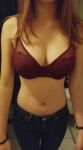 1girl areolae bra bra_pull bracelet breasts erect_nipples faceless_female female female_only flashing hairband jeans jewelry long_hair navel nipples pants red_bra red_hair skinny solo solo_female teen undressing vertical_video webm young rating:Explicit score:90 user:xkiosikx_