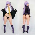 ass cosplay danganronpa female female_only hidori_rose kirigiri_kyouko looking_at_viewer panties skirt skirt_lift solo upskirt rating:Explicit score:47 user:justausername