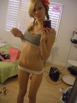 blonde_hair hair_on_head indoors mirror solo technology thin underwear rating:Explicit score:4 user:RB