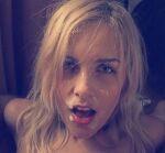 after_sex blonde_hair cum cum_on_face female looking_at_viewer messy open_mouth sasha_blonde solo rating:Explicit score:6 user:bot