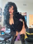 bbw black_hair chubby goth kalaynokay latex_thighhighs thigh_boots rating:Explicit score:15 user:BobovBob