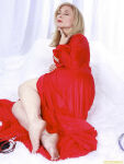 1girl barefoot blonde_hair feet female_only jewish jewish_female lipstick mature milf nina_hartley non-nude older older_woman premium_pass red_dress red_lipstick red_toenails ring softcore solo rating:Explicit score:7 user:Cryptologically