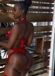 afro_puffs ass beautiful big_ass big_butt black black_woman bria_myles curly_hair ebony large_ass lingerie makeup perfect red_lingerie round_ass slim_waist small_breasts smile thick thick_thighs rating:Explicit score:7 user:HWKiller