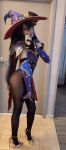 cosplay genshin_impact gif high_heels leotard mangoloo mona_(genshin_impact) pantyhose selfie thighs witch witch_hat rating:Explicit score:45 user:mipaloote