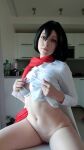 attack_on_titan cosplay elles ellesclub mikasa_ackerman nude_female scarf shingeki_no_kyojin tagme rating:Explicit score:4 user:susugandrung88
