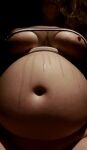 belly belly_button chubby long_hair pregnant shaking_belly tagme webm