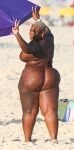 bbw beach big_ass black_female brasil brasileira brazil brazilian fat fat_booty jojo_todynho large_hips large_thighs overweight shaved_hair shaved_head