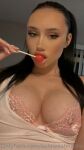 auhneesh_nicole bra cleavage lollipop seductive