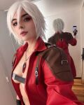 1girl cosplay cosplayer devil_may cry fingerless_gloves model_request rule_63 short_hair white_hair