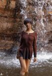 berserk brown_hair brown_skin casca_(berserk) cosplay female female_only female_solo looking_at viewer nipples nipples_visible through clothing short_hair solo solo_female waterfal zefirka_natsuki