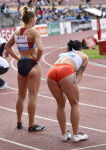 ass ass_focus athlete athletic athletic_female bent_over big_ass black_hair dat_ass ewa_swoboda female outdoors polish polish_female solo tattoo tattoos