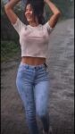 1girl black_hair breasts jeans music nipples nipples_visible through clothing t-shirt tagme transparent_clothing video video_with sound webm wet wet_body wet_clothes wet_hair wet_t-shirt