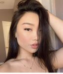 asian_female athletic close_up fake_eyelashs hair_over one eye large_breasts lips necklace shally_zsa shallyzsa