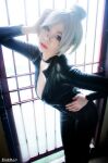 asian breasts cosplay female grey_hair large_breasts long_hair solo