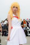 asian blonde_hair breasts cosplay long_hair monogatari_(series) oshino_shinobu outside