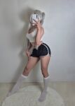 1girl black_shorts cosplay frieren full_body legs long_hair shorts sousou_no frieren vixxievie