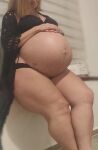 big_ass blonde_hair milf pregnant thick_legs thick_thighs